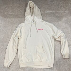 Cream Hoodie with Pink 'loverboy' Script